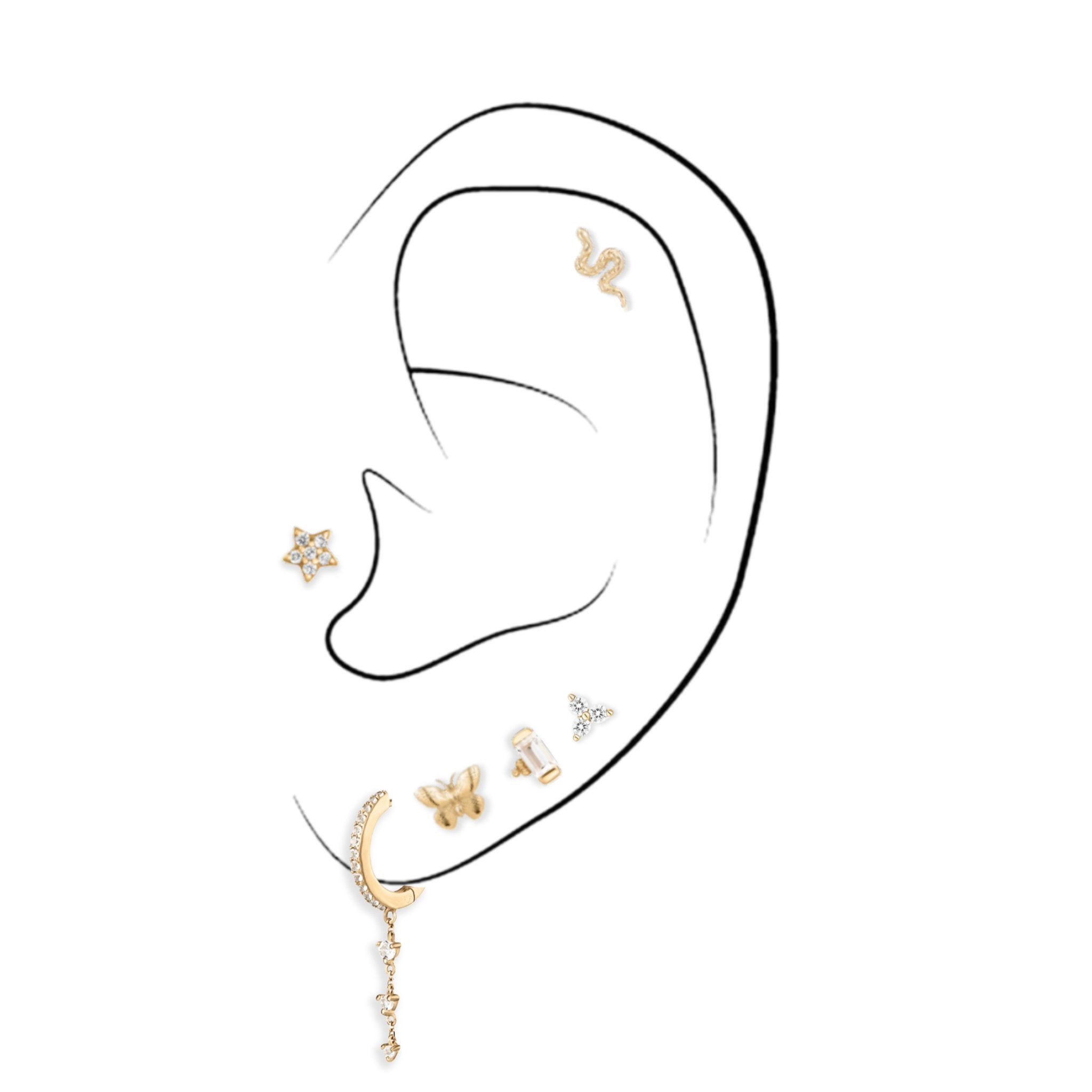 Leo earrings - five and two jewelry