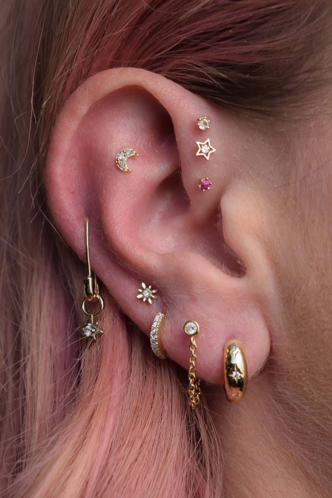 ellieeee Ellie Gold Stud Earrings in Azalea Illusion | Kendra Scott