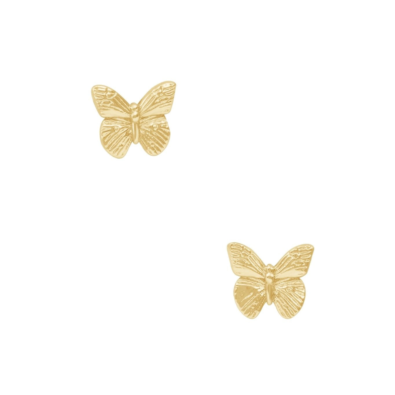 gold water resistant butterfly dainty earrings you can wear in water